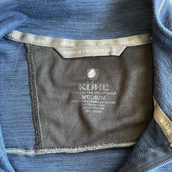 Kuhl Men's Alloy 1/4 Zip Long Sleeve Knit Pullover, Blue - Size Medium - Picture 7 of 13